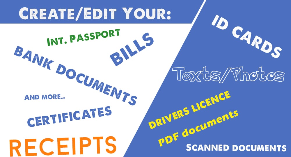 Change Name, ID No., Passport | EDIT PDF, ID Cards, Bank Documents, Bills… Updated